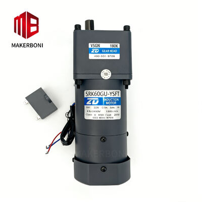60W AC Inductie Tandwielmotor 1300 RPM Omkeerbaar voor Transportbandautomatisering